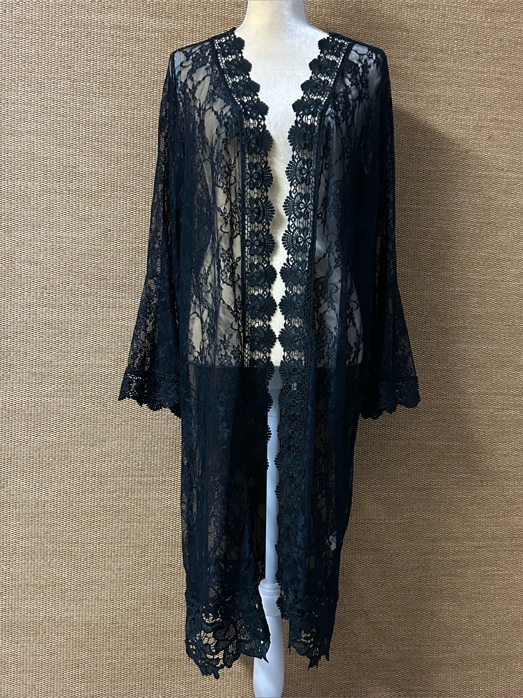 Lace Cardigan Womens Medium Black Read